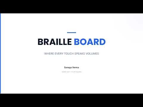 Demo Day pitch: Braille Board