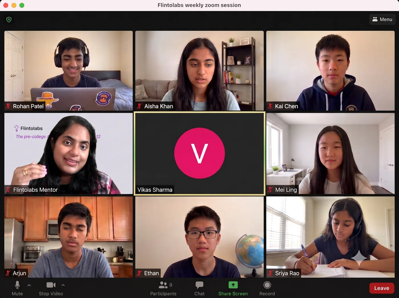 A Flintolabs weekly session: students and their mentor